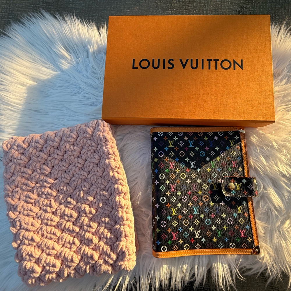 Louis Vuitton Large 6-ring Planner; Black Monogram Multicolor (fits A5 paper)